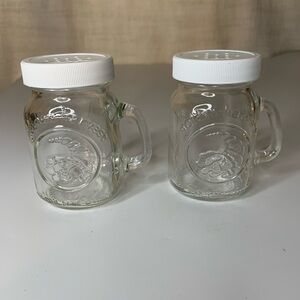 Clear Glass Mason Jar salt and pepper shakers! 3.5 in set of 2
